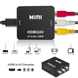 WHAT YOU GET: 1 HDMI TO RCA/AV CONVERTER. 1 USB POWER CABLE. 1 USER MANUAL. (HDMI CABLE OR 3RCA CABLE IS NOT INCLUDED)....