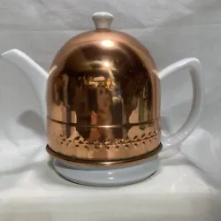 Tea Cozy Ceramic Cork Insulated Copper Cover Tea Pot Made In PortugalUsed… Excellent Condition… some patina in...