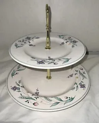 Pfaltzgraff 2 tier serving dish April Pattern Candy Dessert no chips or cracks. Hard to find this item in this pattern....