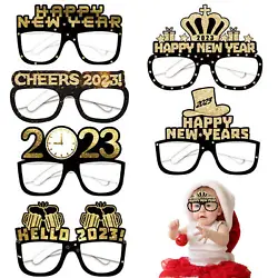 Youre sure to make everyone smile and laugh. 6pcs x Happy New Year Eyeglasses. Quantity: 6pcs. Material: paper.