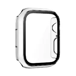 Hard PC Bumper Case w/ Tempered Glass for Apple Watch 41mm Series 7 CLEAR Hard PC Bumper Case w/ Tempered Glass for...
