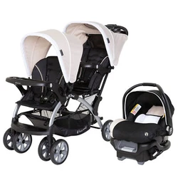 The front seat has a removable 2-panel fully ratcheting canopy, and the rear seat has a fixed canopy with visors to...