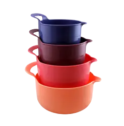 Dependable Industries brings you their 4 piece bowl set, perfect for mixing batters and foods. From whisking eggs,...