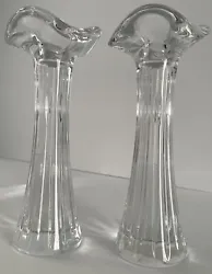 Waterford Crystal Ballet Ruffle Candlestick Holders Set of 2 Made in Ireland #142252. Spectacular pair of Waterford...
