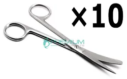 Curved-bladed Mayo scissors allow deeper penetration into the wound than the type with straight blades. Surgical...