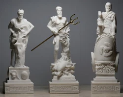 Ares, Hephaestus, Poseidon. Cast Alabaster statues are made from a material in which natural crushed Greek Alabaster...