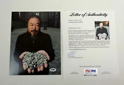 This 8x10 Photo has been hand signed/autographed by Legendary Artist, Ai Weiwei. At Nick’s Sports Autographs we...