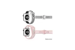 Ibroz Lot de 2 Bracelets Silicone Apple Watch 40 mm Blanc/Noir - Rose/Blanc. Mis en ligne via Market Invaders :...