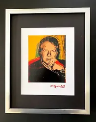 Andy Warhol. Printed in Paper a fter the Iconic Artwork made by Mr. Warhol. FACSIMILE SIGNATURE IN RED INK. 1984 Print....