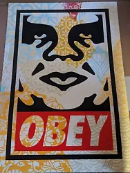 Shepard Fairey - Obey Icon HPM Hand Painted Multiple - Stencil Screen Print Signed Numbered out of 100.