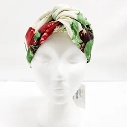 gucci floral print silk head band with tags. Condition is 