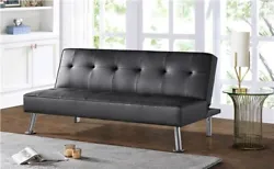 【3 Convertible positions】The versatile futon features a folding contraption to lock the sofa back at 105 degrees...