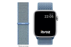 Ibroz Bracelet Nylon Loop Sport pour Apple Watch 7 / 6 / SE / 5 / 4 / 3 - 44mm - Bleu. Bracelet idéal pour la pratique...