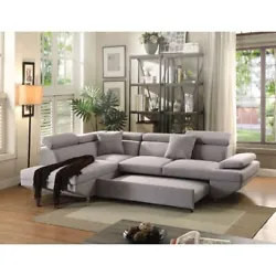 Sweet relaxation is all yours with this Jemima versatile sectional sofa. Upholstered in cozy gray fabric and filled...