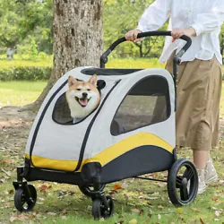 XXX-Large Dog Stroller Pram Pet Jogger Wagon Foldable Cart 4 Wheels Travel Walk.