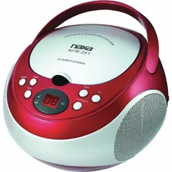 Portable CD Player with AM/FM Stereo Radio - Red. AM/FM Radio. AUX Audio Input. Plays CD and CD-R/RW Discs. 3.5mm AUX...