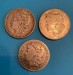 Three semi-key dates from 1892 P/O/S (3) in well circulated condition. The San Francisco lady is the most circulated,...