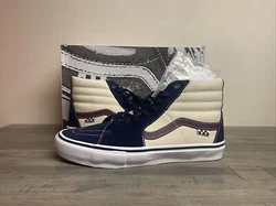 Vans Sk8-Hi Shies Dress Blues/Turtle Dove Skate Sneakers Casual Mens Size 6.5Womens size 8