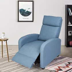 Material:Covered by high quality fabric material,breathable of the chairs for living room and a soft recliner sofa....