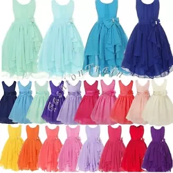 GirlsSleepwear. Gorgeous Kids Girl’s sleeveless chiffon ball gown party dress. Flower Girl Princess Dress Kids Party...