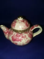 Tea Pot Shaped Trinket~Ring Box Marked Formalities 3” Tall Mint Condition.