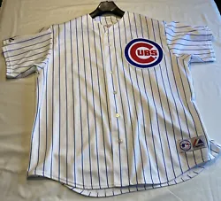 Chicago Cubs Pin Stripe Jersey-Size 2X Majestic-MLB Genuine Merchandise.