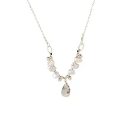 The pearls are a very light grey, almost white. Each pearl is unique and natural shaped. Stone/Color: Light Grey...