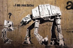 Banksy I Am Your Father Fine Art Giclee Print New. High Resolution Giclee Art Print on Real, High Quality Canvas.