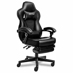 ELECWISH comfortable gaming chair includes a built-in footrest so you can relax your legs, and a headrest and lumbar...