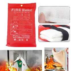 [Easy to use]-Simply pull down the fire blanket, spread the blanket wide and slowly cover the blanket to the fire. Turn...
