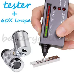1x mini 60X jewelers loupe. This is Electronic Diamond Tester a portable electronic device for distinguishing real...
