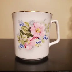 Vintage Royal Grafton Bone China Floral Coffee Cup. Stamped on Bottom. Mint condition no chips or cracks, no faded gold.