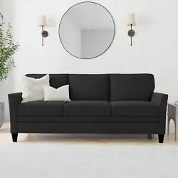 The Mainstays Auden Classic Modern Sofa invites comfy conversations, a quick cat nap, and a relaxing movie night, all...