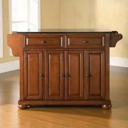 Constructed of solid hardwood and wood veneers, this kitchen island is designed for longevity. The beautiful raised...