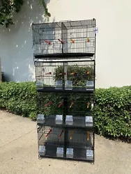 4 Cages, Stackable Design, Great for Breeding Birds. Stackable design, alone or stackable use. Great for breeding use....