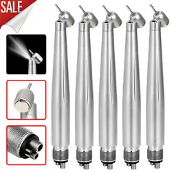 5pcs Dental 45° Degree Surgical High Speed Handpiece ( LED E-generator) 4 Holes. Air Exhausted Throw at the Back of...