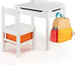 Ideal for kids room, playroom, study, living room, nursery, classroom, etc. The desktop is easy to flip up and down due...