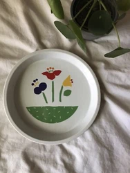 Nice ceramic dish measures 10” diameter.