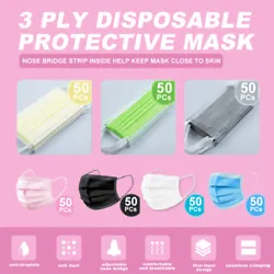 DISPOSABLE FACE MASK - Great for daily protection from allergens, and airborne pollutants helping you breathe easier...