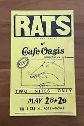 Artist: The Rats. Notes: 1982 Tour Flyer - offset printed - NOT a copy - LAST ONE.