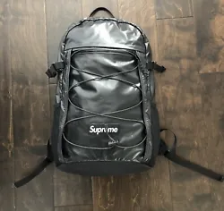 Supreme - FW17 Backpack - Black - Pre-Owned / Used / Minor Scuffs. Has scuffs on front and bottom of backpack, we tried...