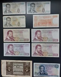 1 x 20 francs LUXEMBOURG(07/03/66). 3 x 20 francs BELGIQUE (15/06/64). 1 x 50 francs BELGIQUE(16/05/66). 4 x 100 francs...