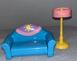 Dora the Explorer dollhouse living room couch fold out sleeper sofa lamp.