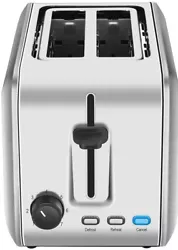 2 Slice Toaster, CUSIBOX Extra Wide Slots Stainless Steel Toaster with 7 Bread Browning Settings, REHEAT/DEFROST/CANCEL...