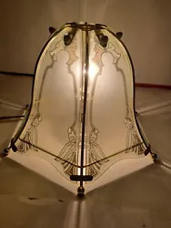 Stained Glass Tiffany Style Hanging Or Table Top Lamp Shade ~SEE PHOTOS~.