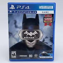 Batman: Arkham VR For Playstation 4 (PlayStation VR) UK version.