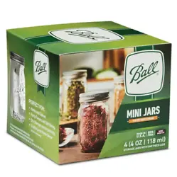 Ball Mason jars are the right choice for canning and preserving. They can even be refrigerated. Mini 4oz 4pc- Miniature...