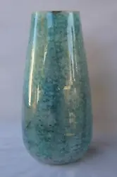Exquisite hand-made and decorated Art glass vase - nice pastel marble blue color shades by Franco, Italy Each Franco...