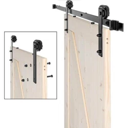 Q: How much space do i need to keep from ceiling to doorway?. This sliding wooden door hardware kit is made of...