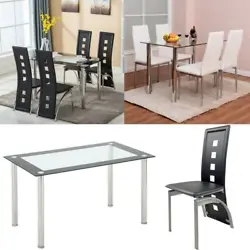 Dining chairs are beautifully upholstered in PU leather with high-quality legs. There is no doubt to say that such an...